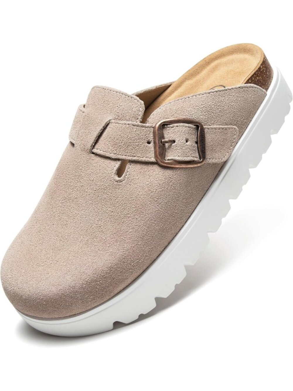 Chic Women's Suede Clogs - Non-Slip Slip-On Mules with Platform Sandals